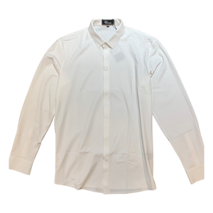 Barocco White Crystal Sparkle Button-Up Shirt - Dudes Boutique