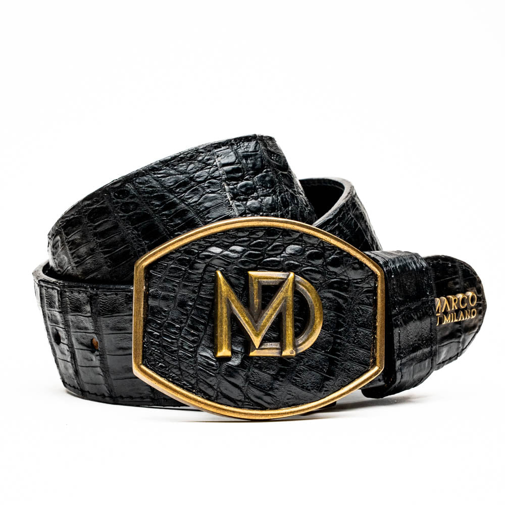 Marco Di Milano Iowa Caiman Crocodile Belt - Black