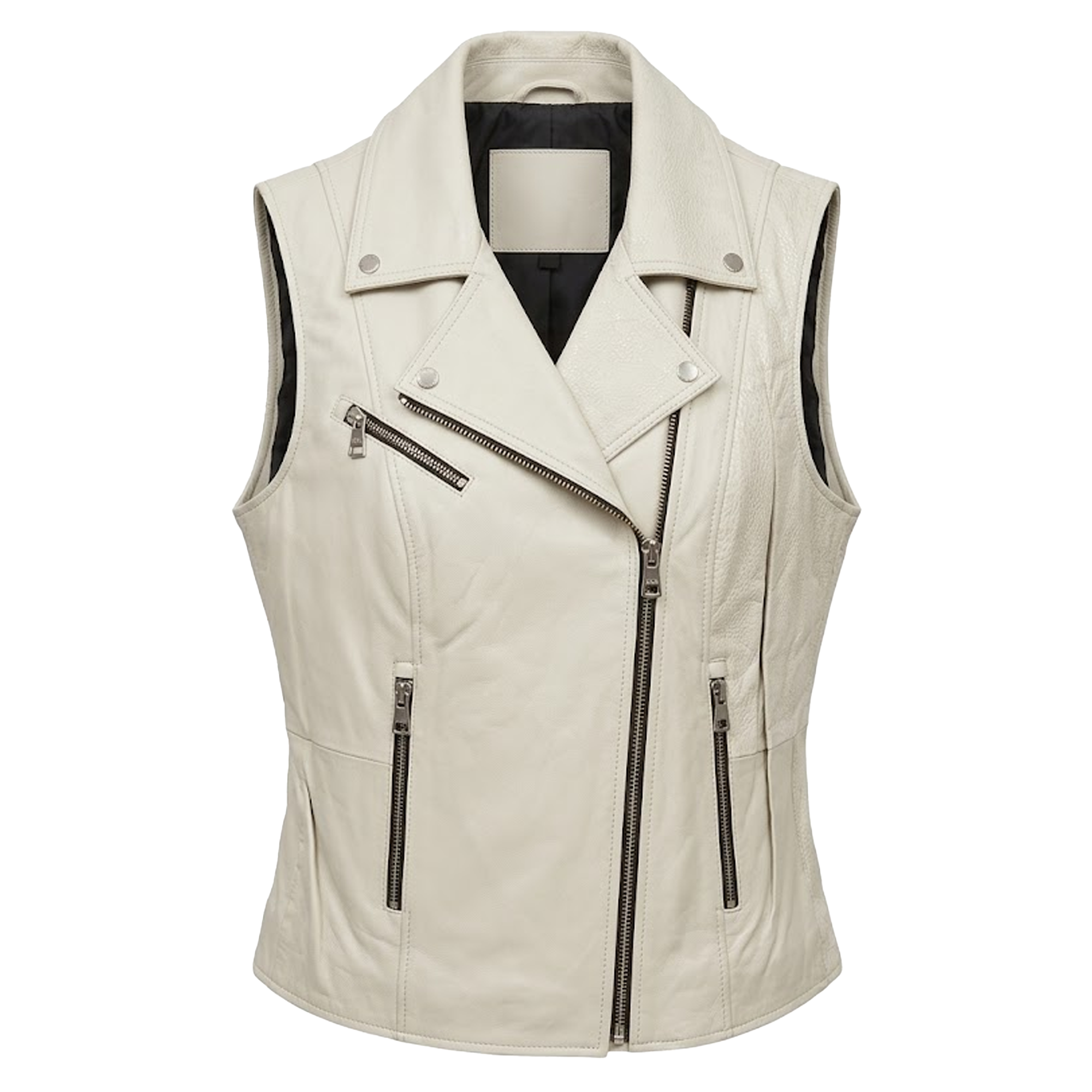 Kashani Women's White Lambskin Leather Vest