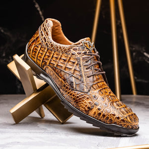 Marco Di Milano Rustic Orix Caiman Crocodile Sneakers - Dudes Boutique