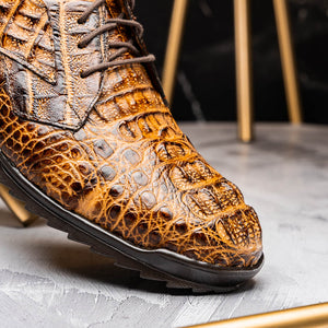 Marco Di Milano Rustic Orix Caiman Crocodile Sneakers - Dudes Boutique