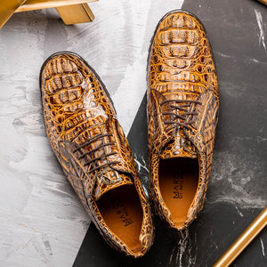 Marco Di Milano Kratos Orix Rustic Caiman Crocodile Sneakers - Dudes Boutique