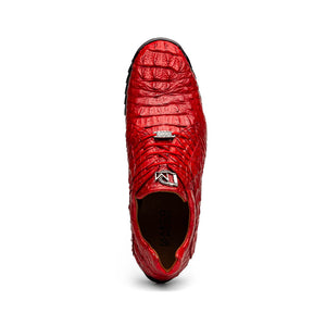 Marco Di Milano Kratos Red Caiman Crocodile Sneakers - Dudes Boutique