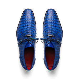 Marco Di Milano Lacio Electric Blue Caiman Crocodile Dress Shoes - Dudes Boutique