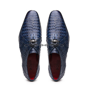 Marco Di Milano Lacio Navy Caiman Crocodile Dress Shoes - Dudes Boutique