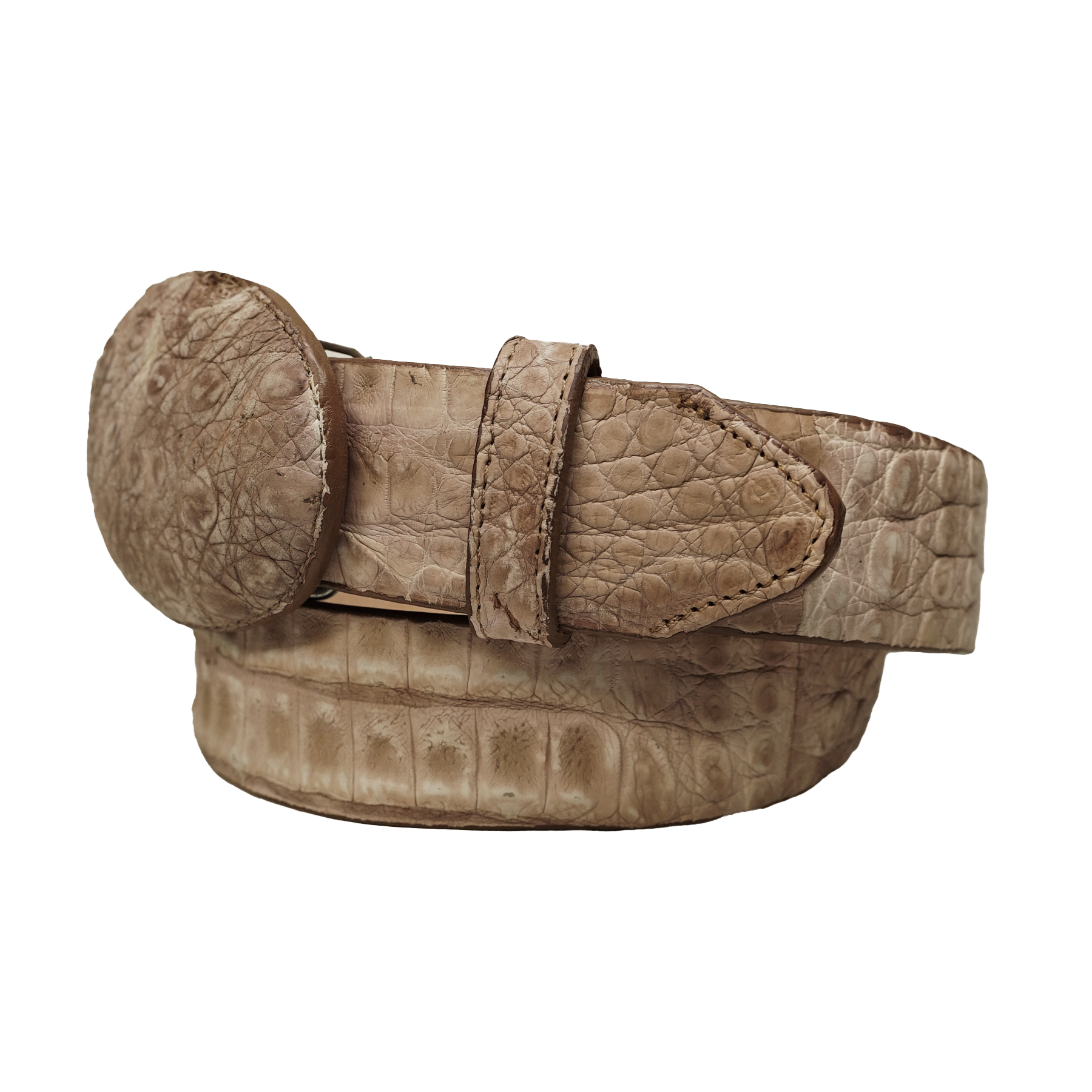 Los Altos Caiman Crocodile Hornback Lisboa Brown Belt