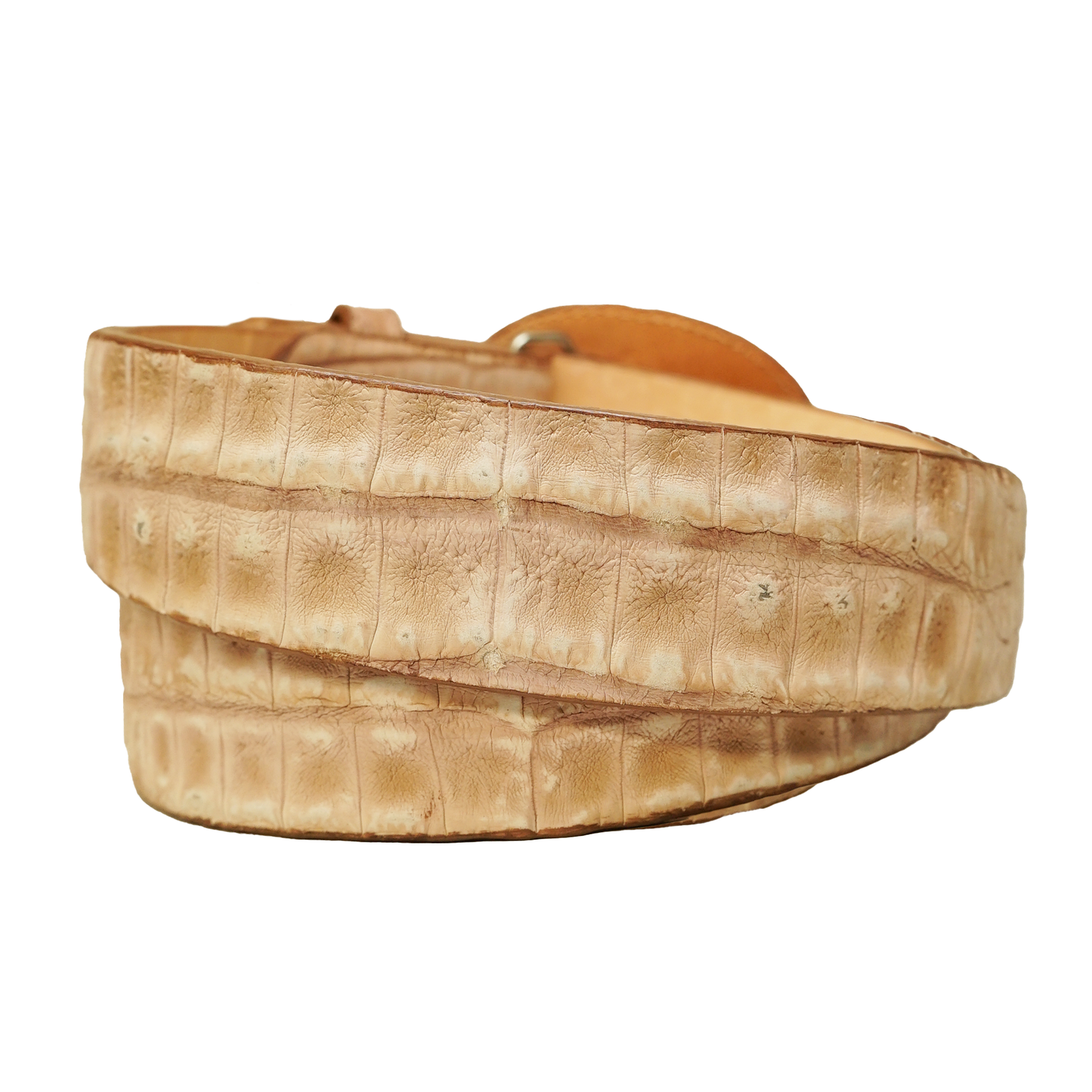 Los Altos Caiman Crocodile Hornback Oryx Suede Finish Belt