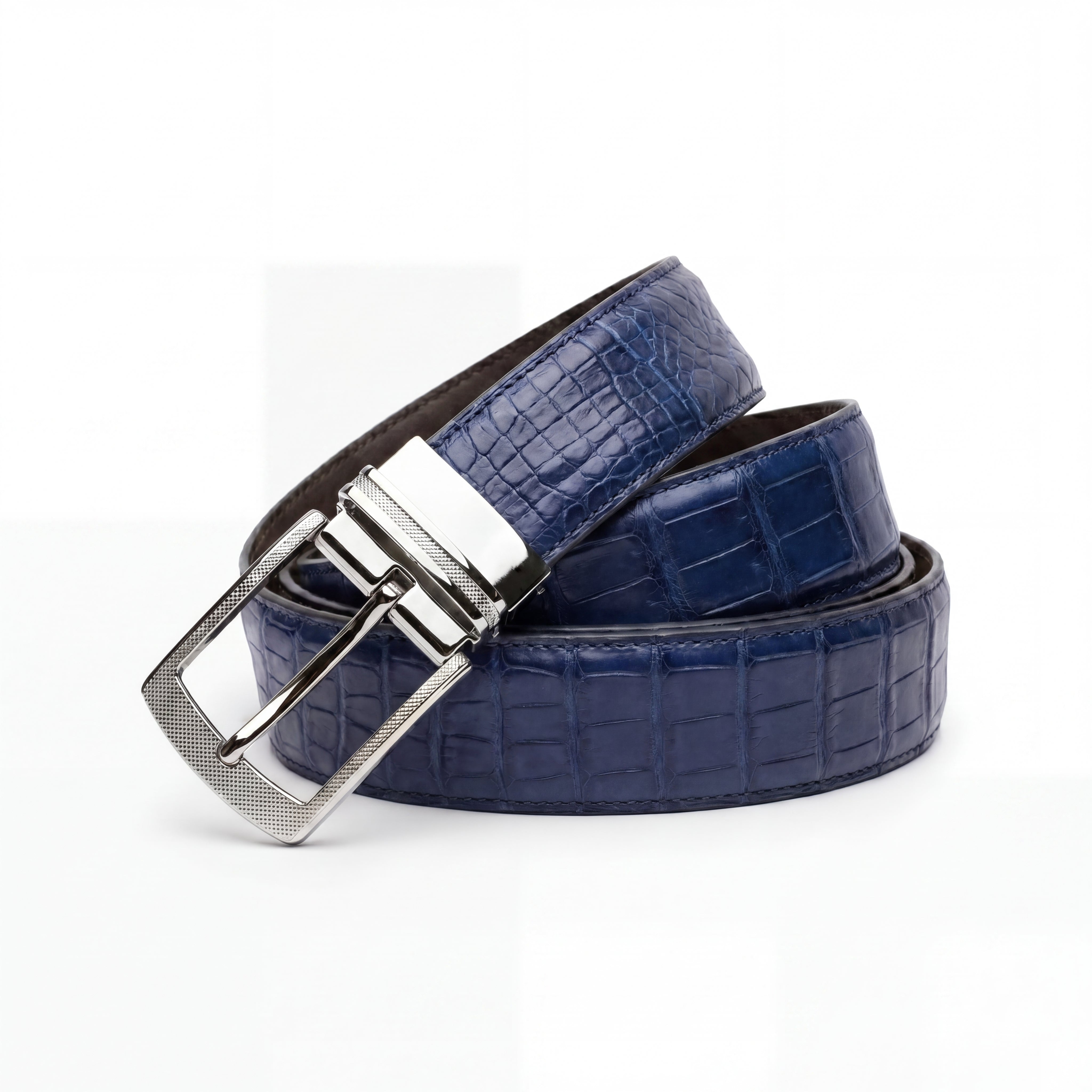 Kashani Navy Alligator Belt