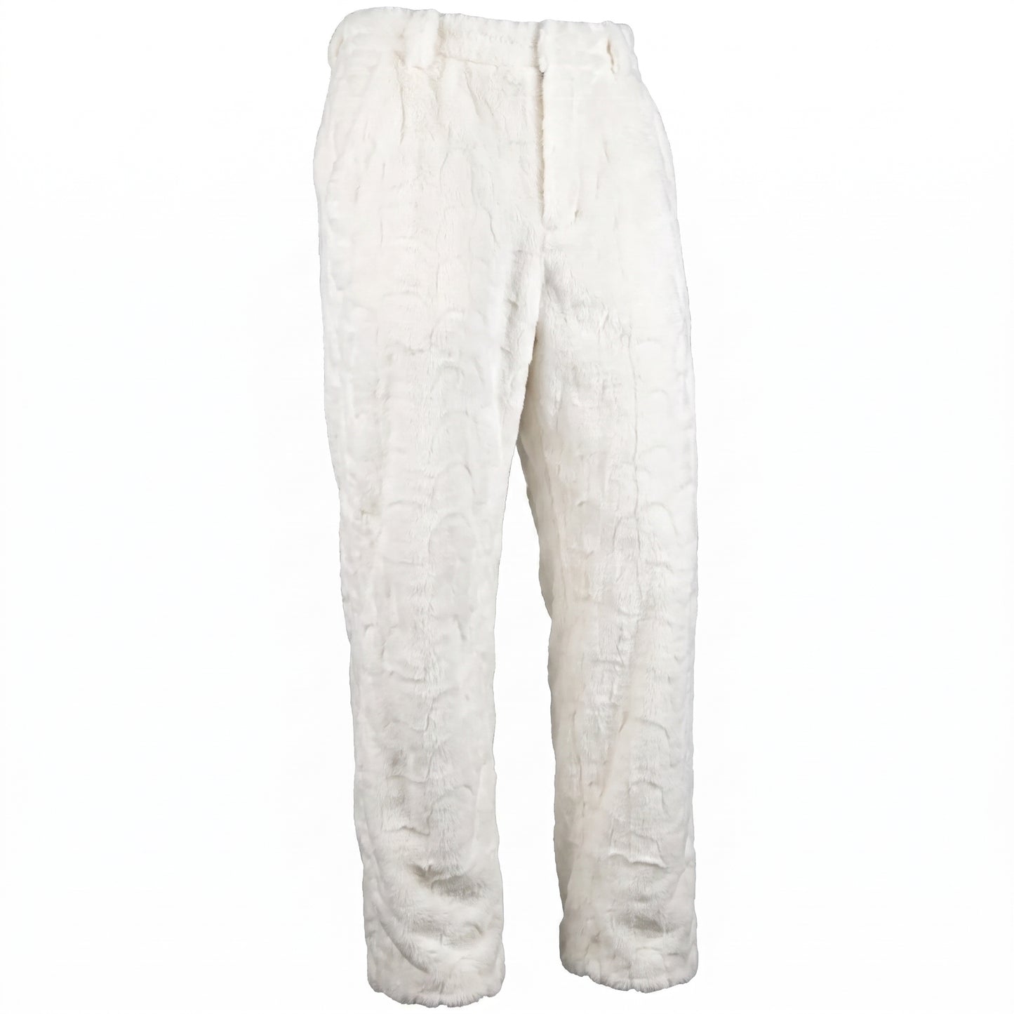 Kashani Men's White Diamond Cut Mink Fur Pants
