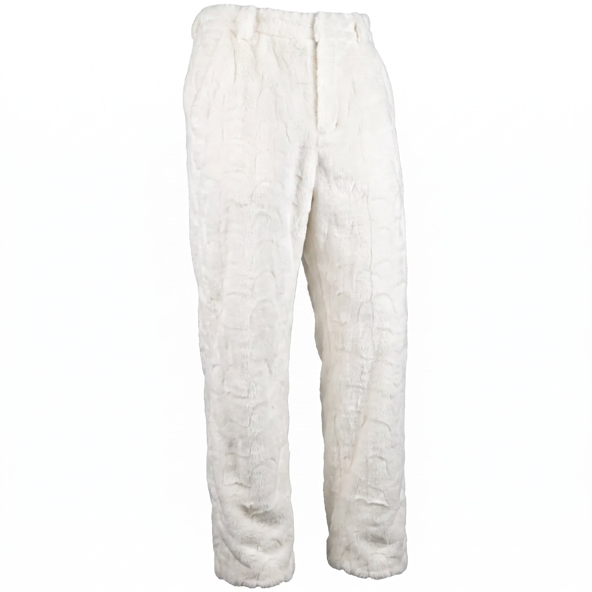Kashani Men's White Diamond Cut Mink Fur Pants