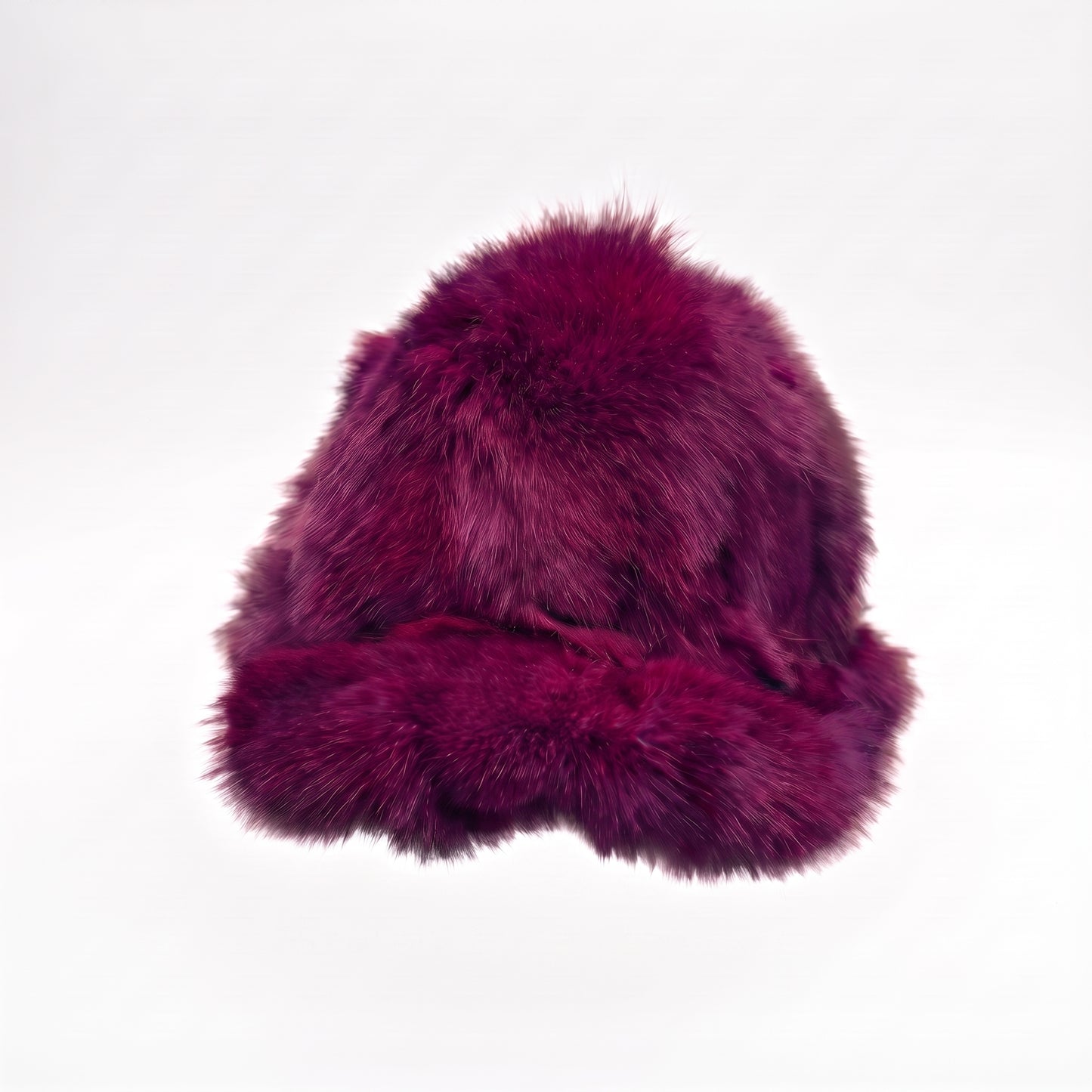 Kashani Purple Diamond Cut Fox Fur Baseball Hat
