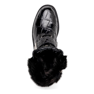 Mauri 3240 Smoke Alligator/ Mink/ Nappa Boots Black - Dudes Boutique