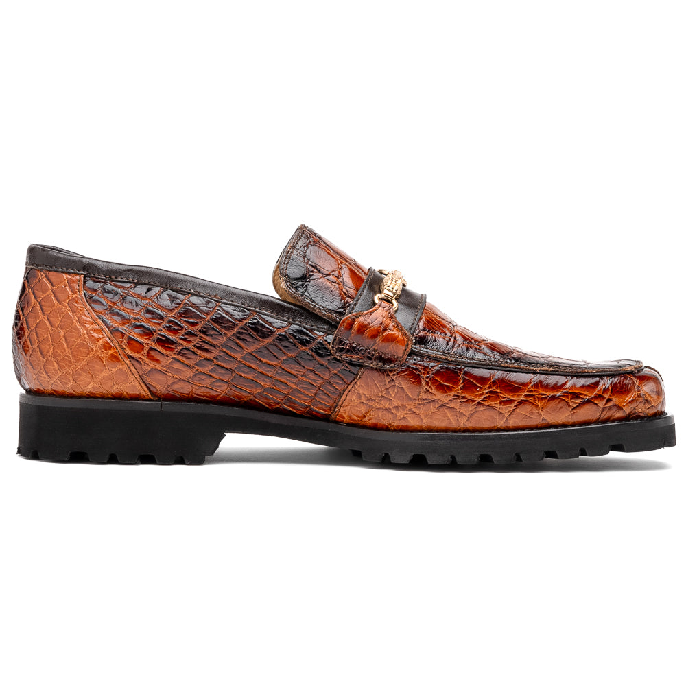 Mauri 4894/7 Debonair Alligator/ Nappa Loafers Cognac/ Dirty Gold - Dudes Boutique