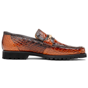 Mauri 4894/7 Debonair Alligator/ Nappa Loafers Cognac/ Dirty Gold - Dudes Boutique