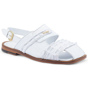 Mauri 5171 Bali Ostrich Leg / Hornback Sandals White - Dudes Boutique