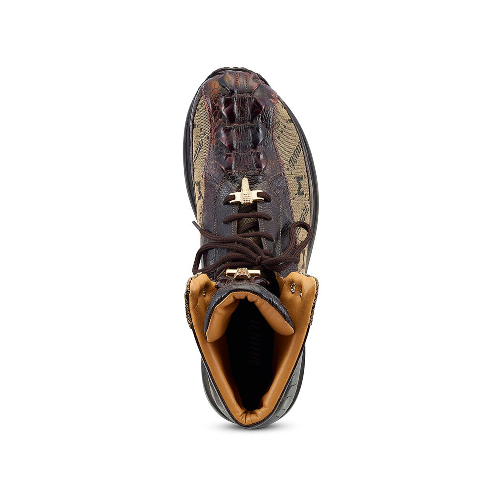 Mauri 8484 Ostrich Leg / Fabric High-top Sp Rust / Taupe - Dudes Boutique