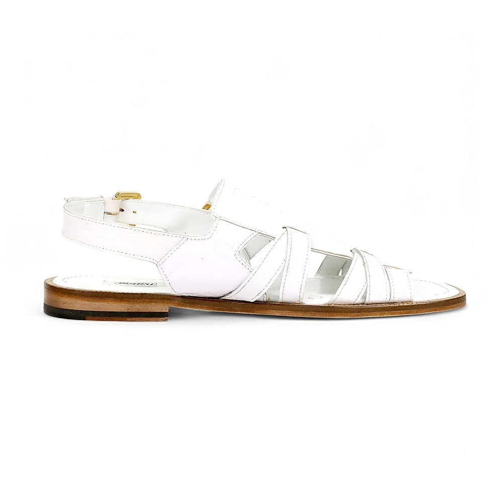 Mauri Antigua 5197 White Ostrich Leg Sandals - Dudes Boutique