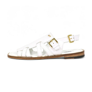 Mauri Antigua 5197 White Ostrich Leg Sandals - Dudes Boutique