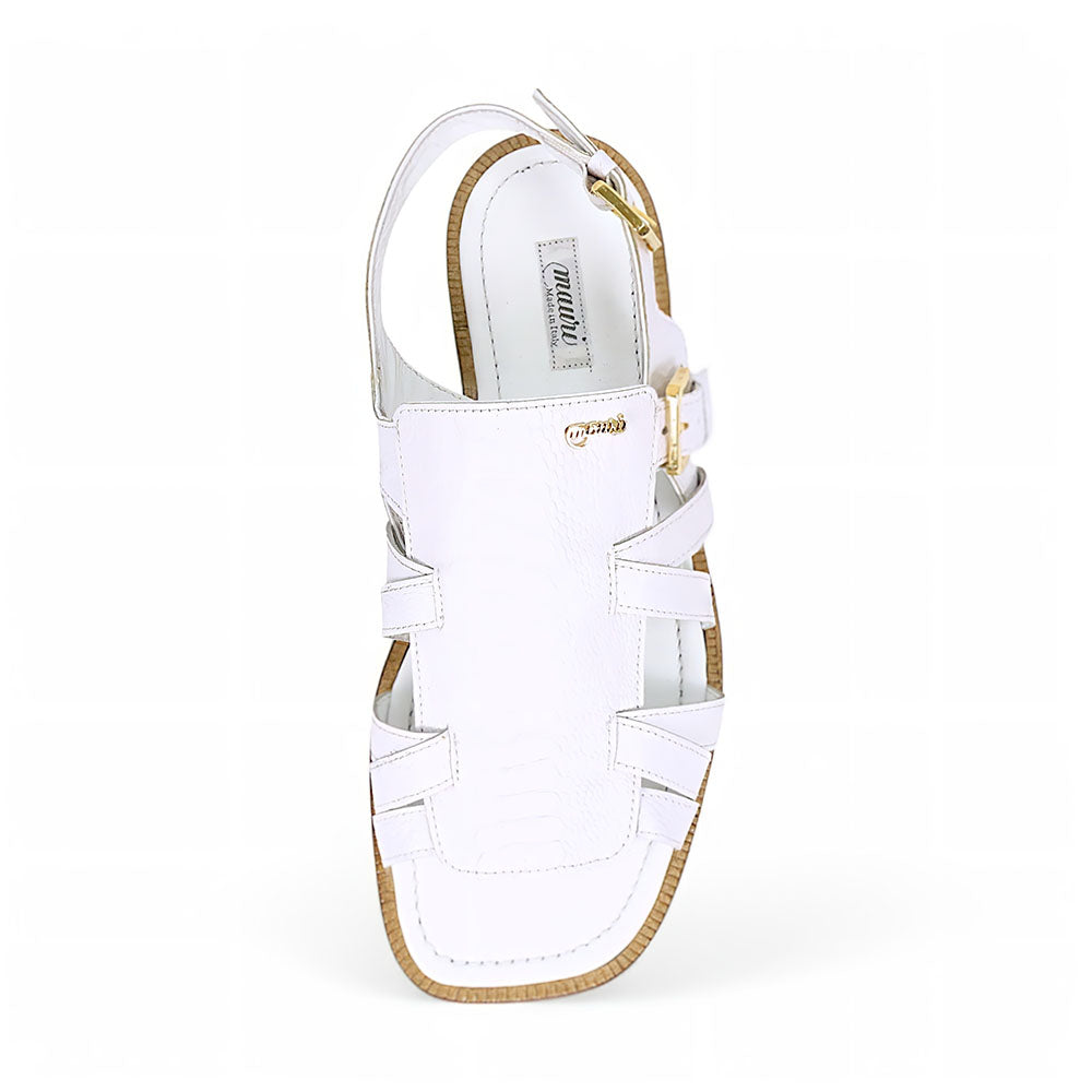 Mauri Antigua 5197 White Ostrich Leg Sandals - Dudes Boutique