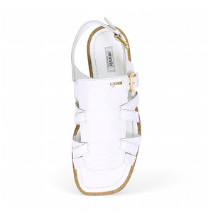 Mauri Antigua 5197 White Ostrich Leg Sandals - Dudes Boutique