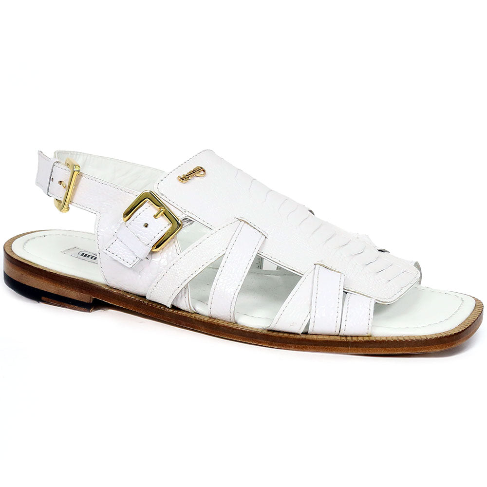Mauri Antigua 5197 White Ostrich Leg Sandals - Dudes Boutique