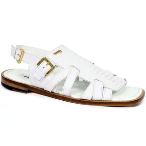 Mauri Antigua 5197 White Ostrich Leg Sandals - Dudes Boutique