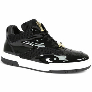 Mauri Breeze 8498/1 Black Patent/Baby Crocodile/Mesh Fabric/Nappa Sneakers - Dudes Boutique