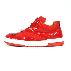 Mauri Breeze 8498/1 Red Patent/Baby Crocodile/Mesh Fabric/Nappa Sneakers - Dudes Boutique