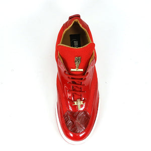 Mauri Breeze 8498/1 Red Patent/Baby Crocodile/Mesh Fabric/Nappa Sneakers - Dudes Boutique