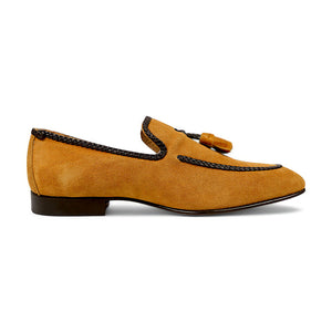 Mauri Chic 3262 Toffee Suede/Ostrich Leg Loafers - Dudes Boutique