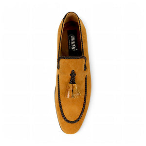 Mauri Chic 3262 Toffee Suede/Ostrich Leg Loafers - Dudes Boutique