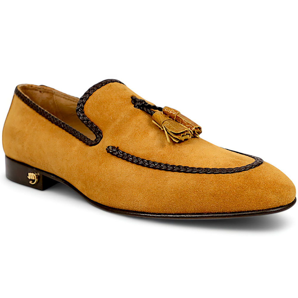 Mauri Chic 3262 Toffee Suede/Ostrich Leg Loafers - Dudes Boutique