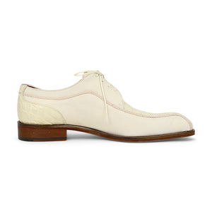 Mauri Gentleman 3251 Cream Goatskin/Alligator Shoes - Dudes Boutique