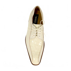 Mauri Gentleman 3251 Cream Goatskin/Alligator Shoes - Dudes Boutique