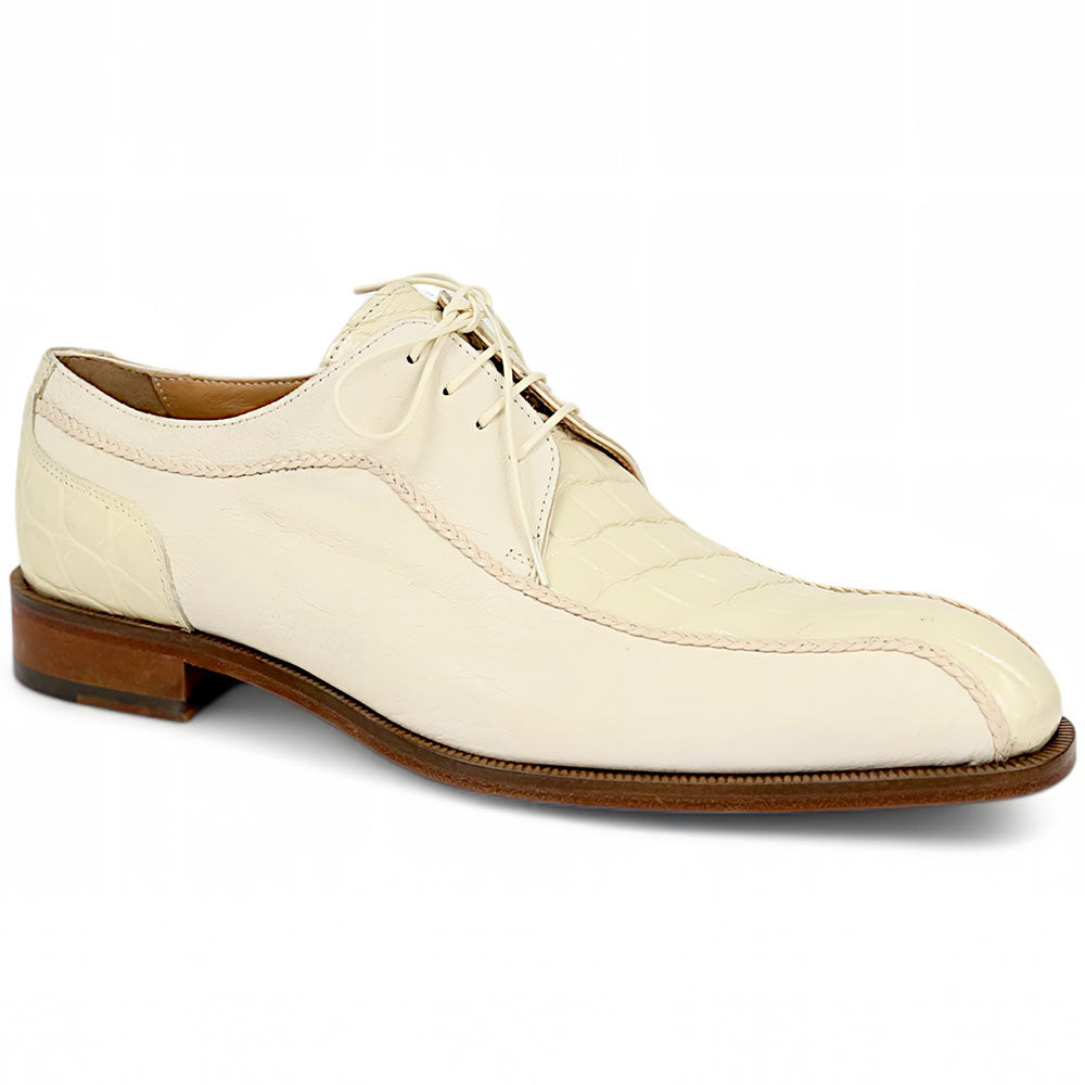 Mauri Gentleman 3251 Cream Goatskin/Alligator Shoes - Dudes Boutique