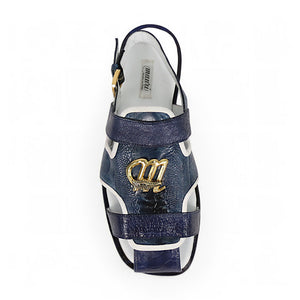Mauri Jamaica 5191 Wonder Blue Ostrich Leg Sandals - Dudes Boutique