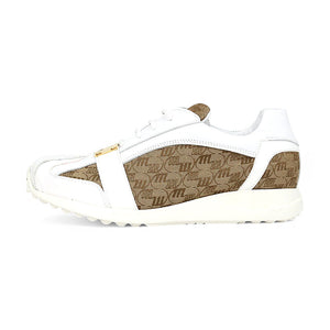 Mauri Kingsman 8665/2 White/Beige Patent/Baby Crocodile/Nappa/Double M-Fabric Sneakers - Dudes Boutique
