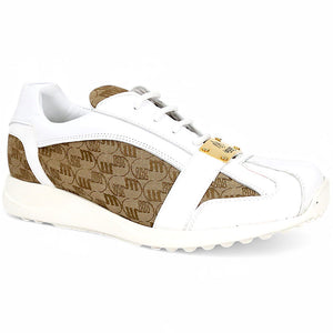 Mauri Kingsman 8665/2 White/Beige Patent/Baby Crocodile/Nappa/Double M-Fabric Sneakers - Dudes Boutique