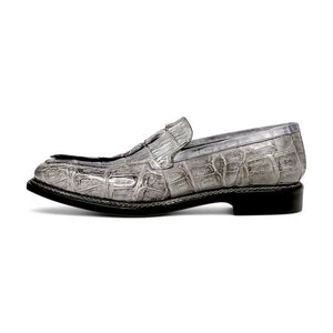 Mauri Orefici 4770/1 Gray Baby Crocodile/Hornback/Calfskin Loafers - Dudes Boutique