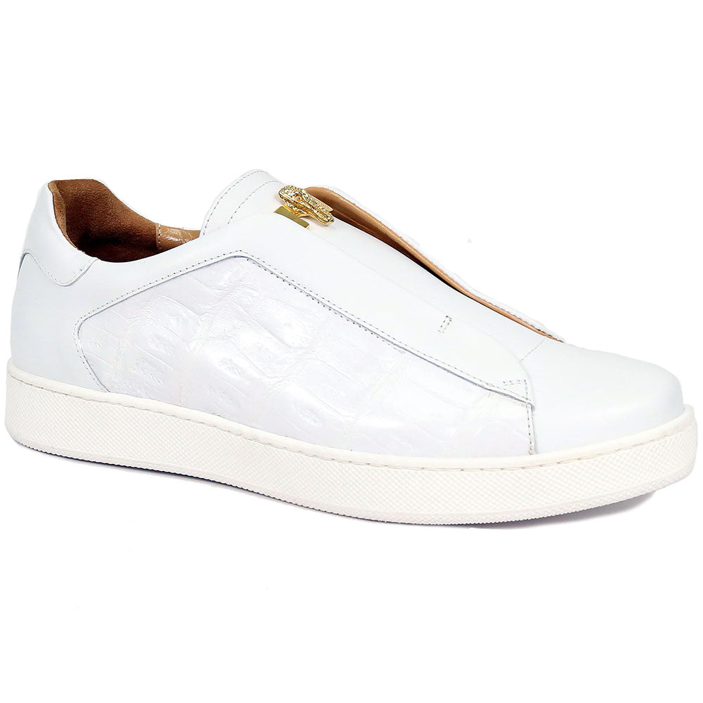 Mauri Regata 8478/14 White Nappa/Baby Crocodile Sneakers - Dudes Boutique
