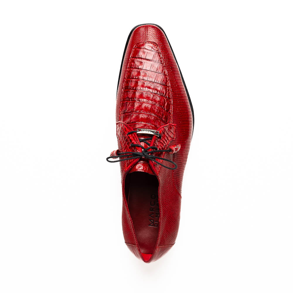 Marco Di Milano Merida Red Caiman Crocodile & Lizard Dress Shoes - Dudes Boutique