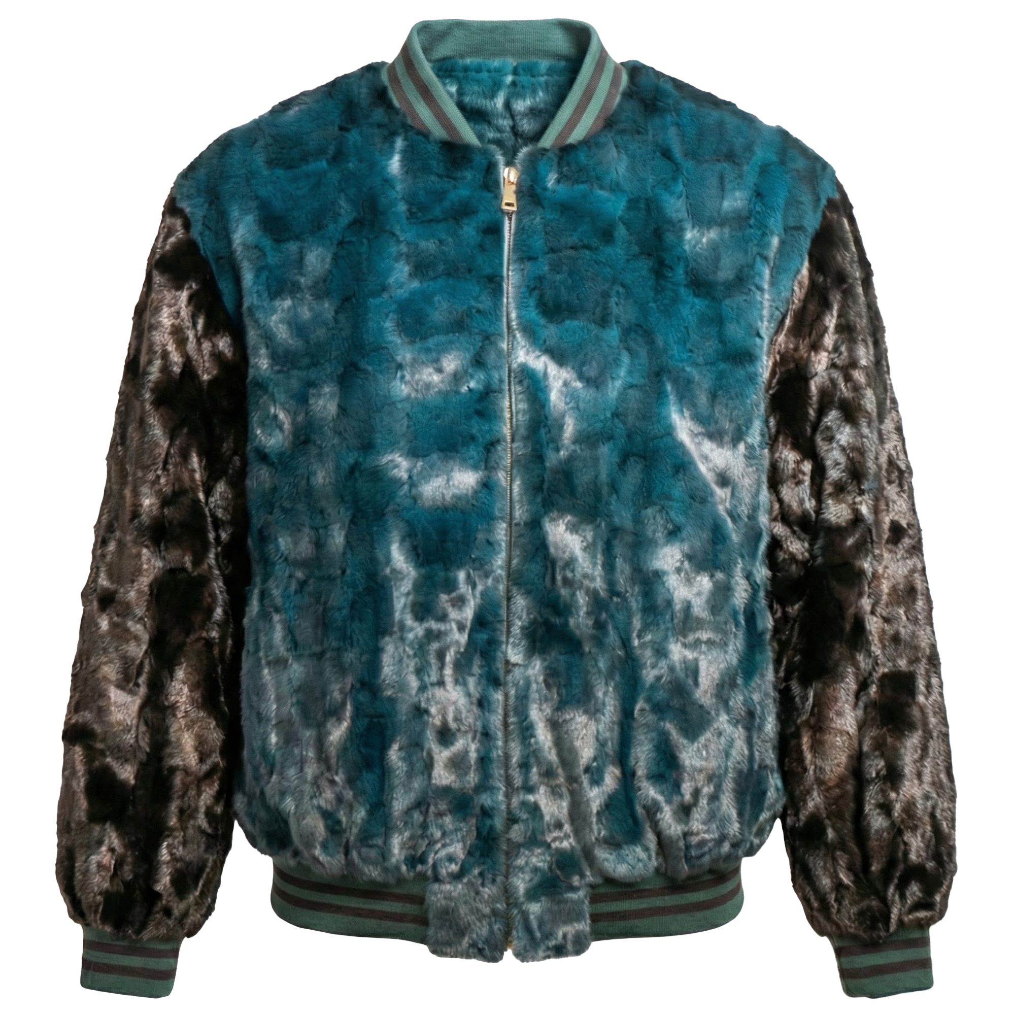 Kashani Eagles Diamond Cut Mink Bomber Jacket
