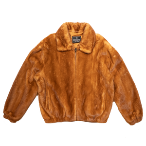 Kashani Whiskey Full Skin Mink Bomber Jacket - Dudes Boutique