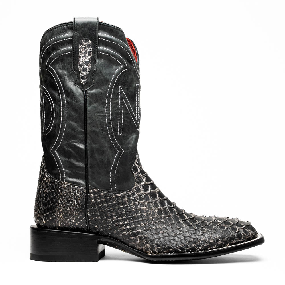 Marco Di Milano Missouri Stone White Python Square Toe Cowboy Boots