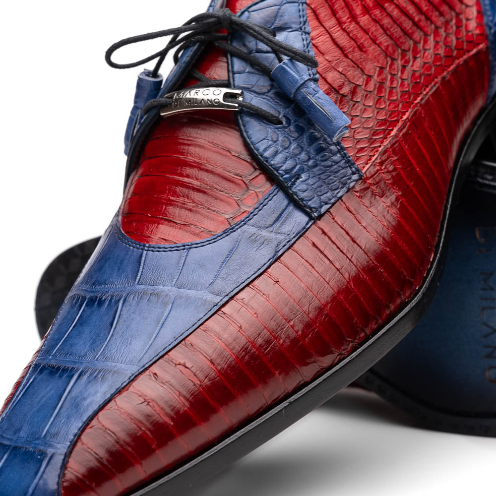 Marco Di Milano Moncalieri Navy / Red Alligator & Cobra Dress Shoes - Dudes Boutique