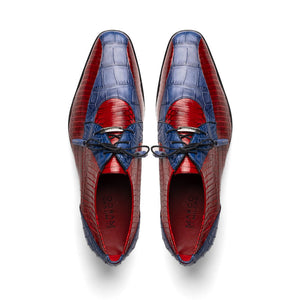 Marco Di Milano Moncalieri Navy / Red Alligator & Cobra Dress Shoes - Dudes Boutique