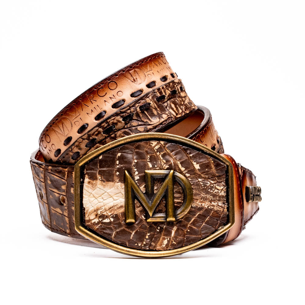 Marco di Milano Arkansas python skin Belt Black / Blue men's unisex