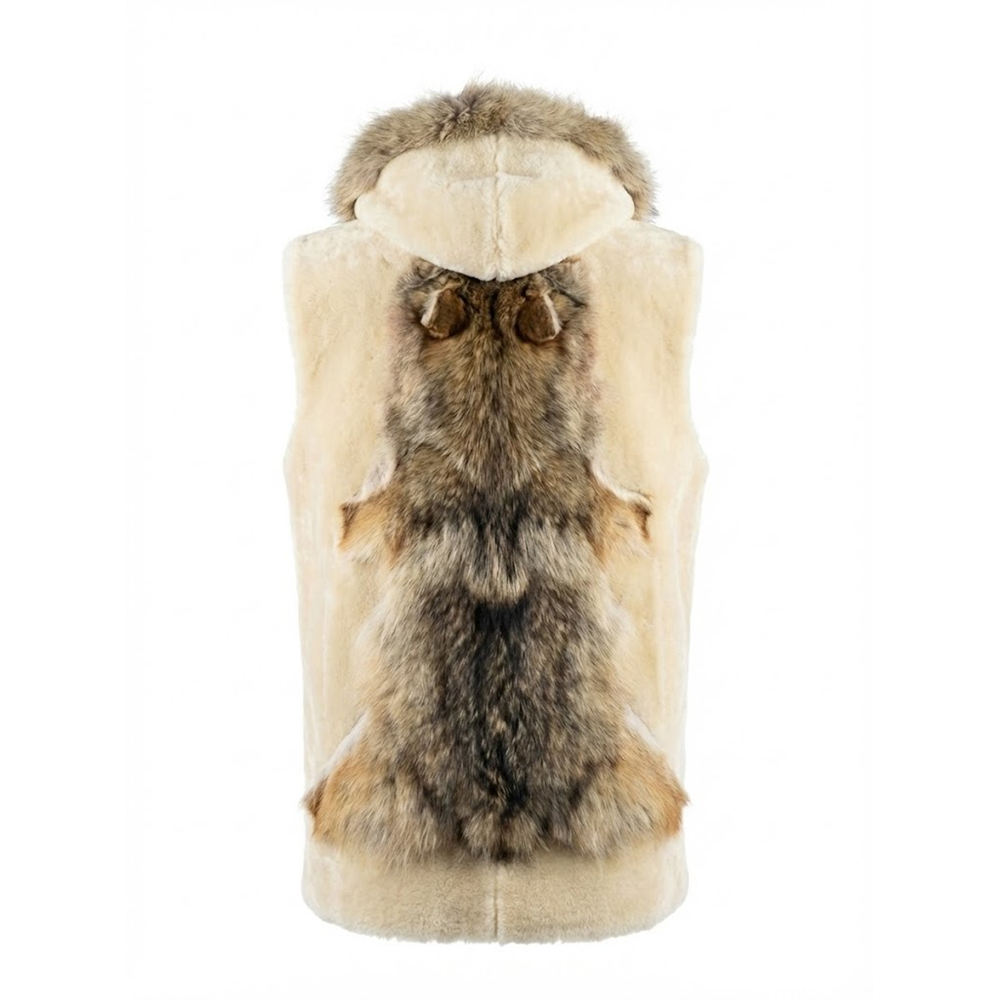 Kashani Cream Mouton Fox Shearling Vest