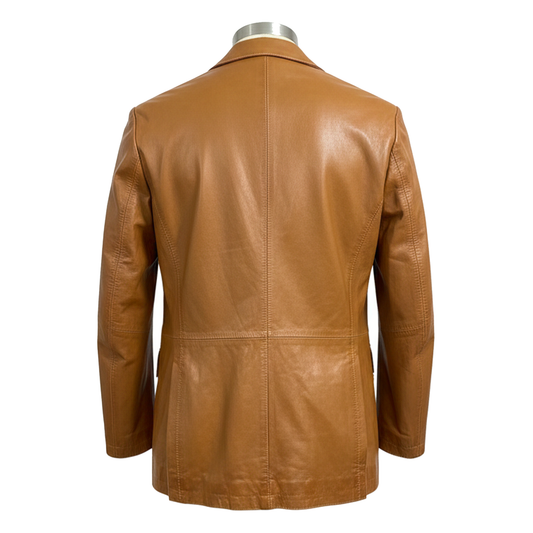 Kashani ID Men's Cognac Desert Duke Leather Blazer