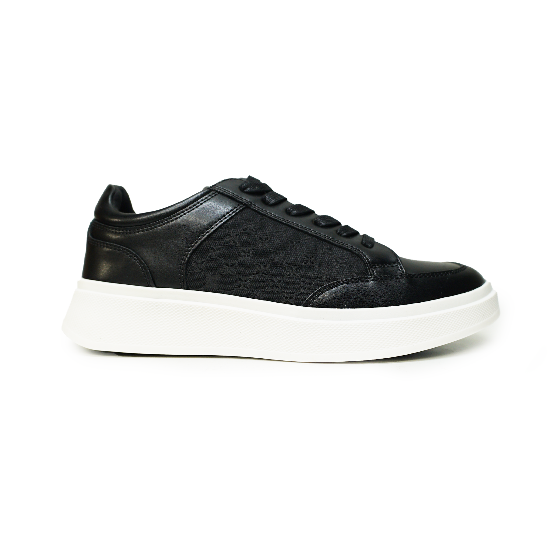 Faranzi Black Monogram Low-Top Sneakers